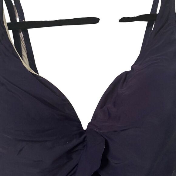 Sun & Sea Women's 12 Navy Blue One-Piece Swimsuit Ruched size 12 - Picture 4 of 9